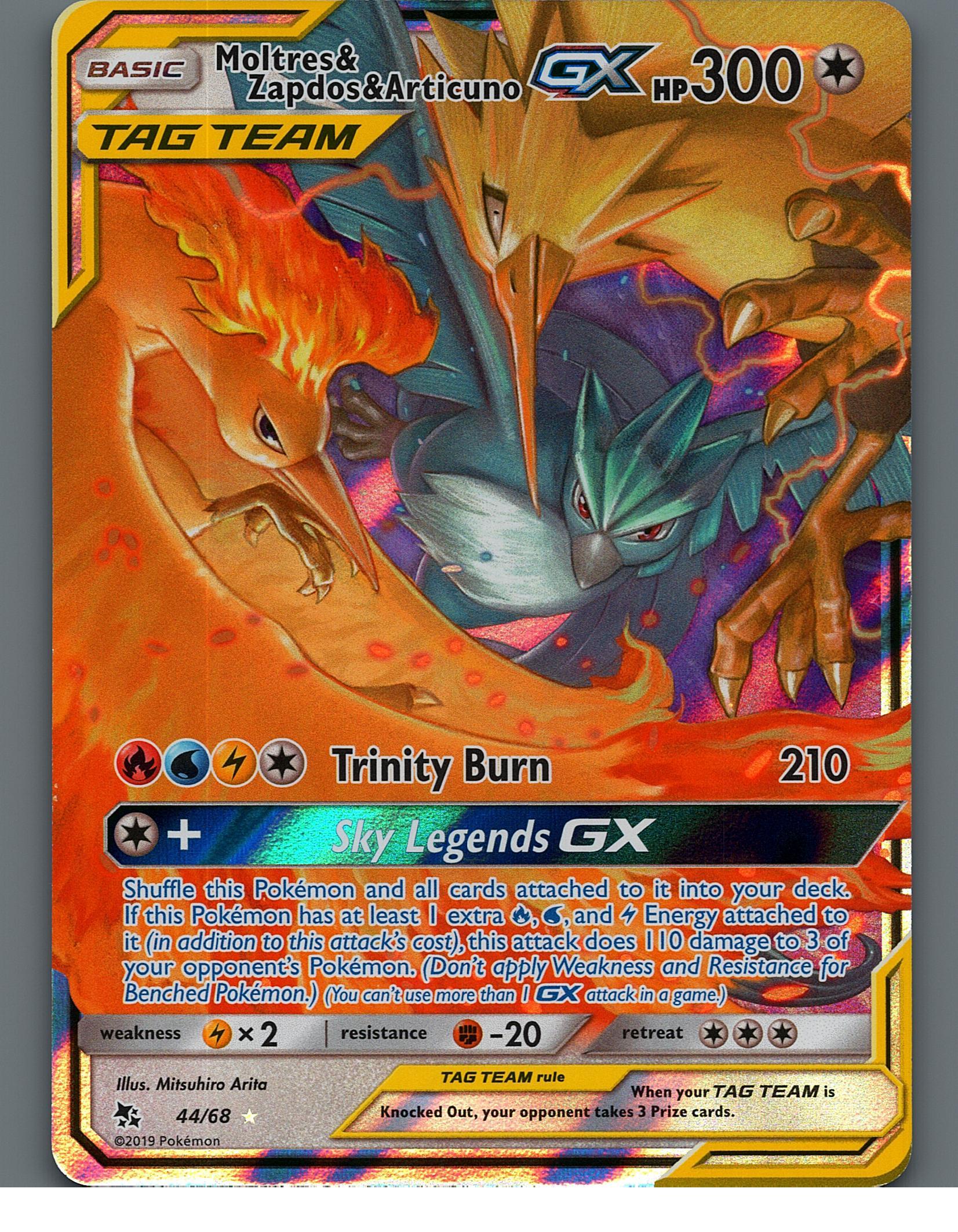 Moltres & Zapdos & Articuno GX 44/68 Hidden Fates