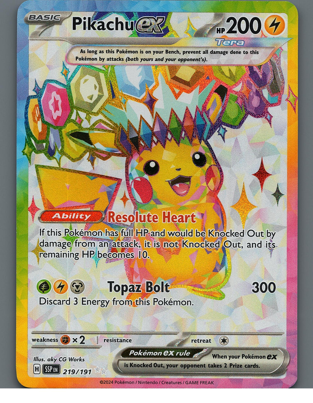 Pikachu ex - 219/191 SV08: Surging Sparks