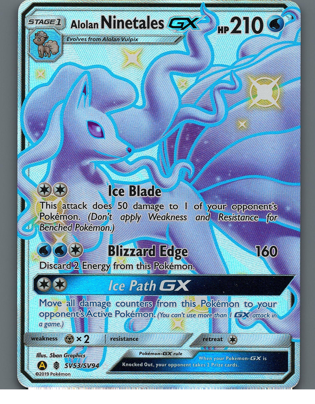 Alolan Ninetales GX SV53/SV94 Hidden Fates: Shiny Vault