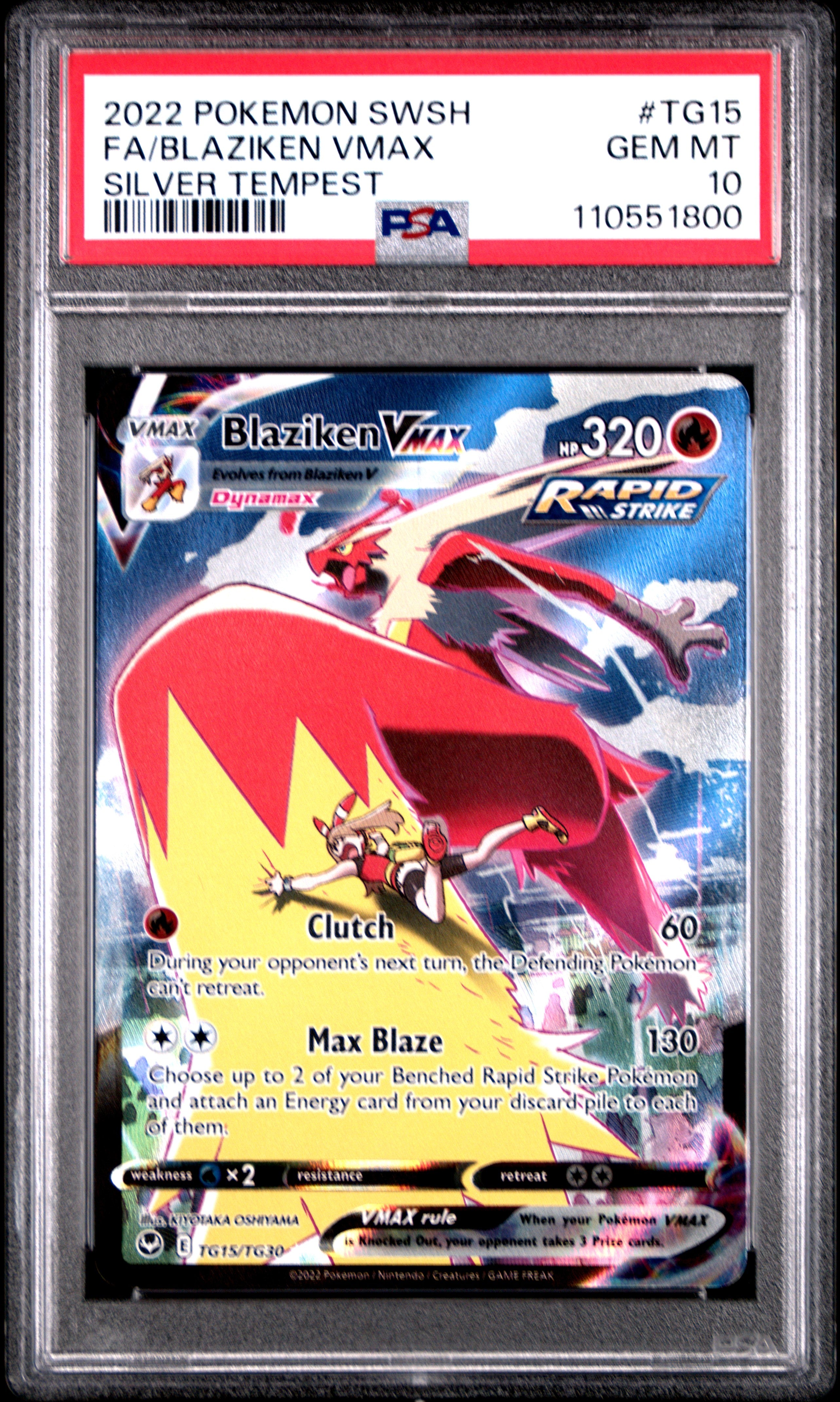 Fa/Blaziken Vmax TG15 Pokemon Sword & Shield Silver Tempest PSA 10