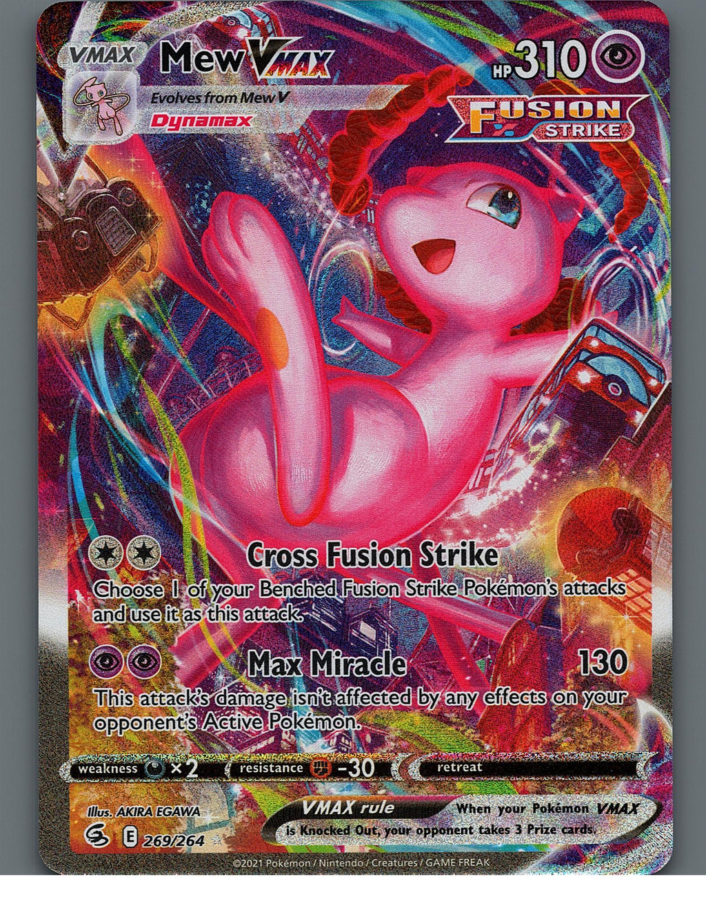 Mew VMAX (Alternate Art Secret) 269/264 SWSH08: Fusion StrikeNM