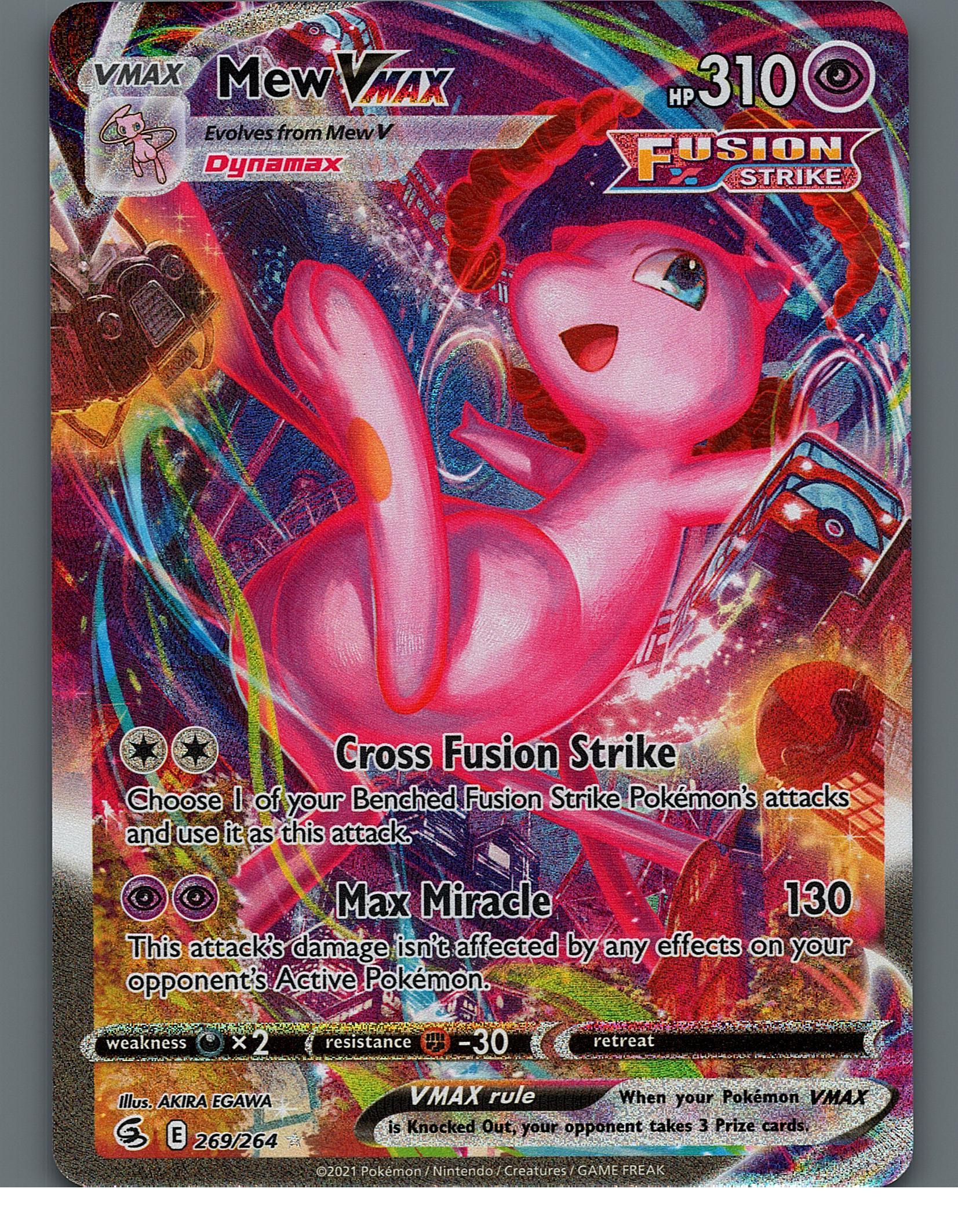 Mew VMAX (Alternate Art Secret) 269/264 SWSH08: Fusion StrikeNM
