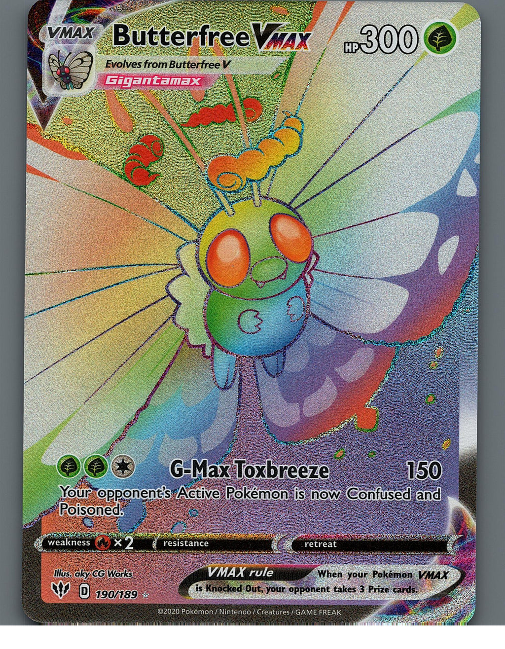 Butterfree VMAX (Secret) 190/189 SWSH03: Darkness AblazeNM