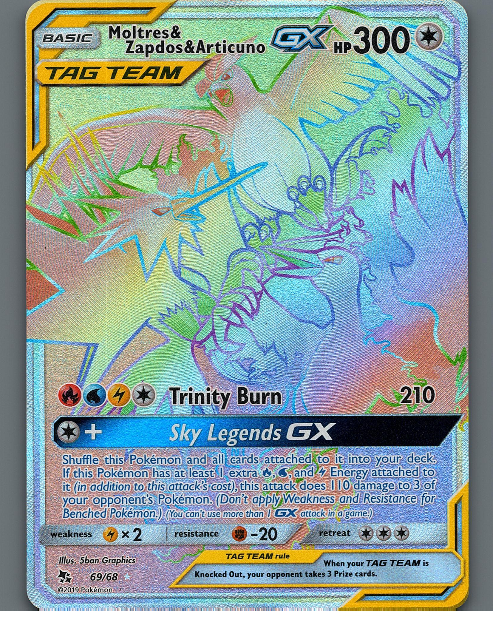 Moltres & Zapdos & Articuno GX (Secret) 69/68 Hidden Fates