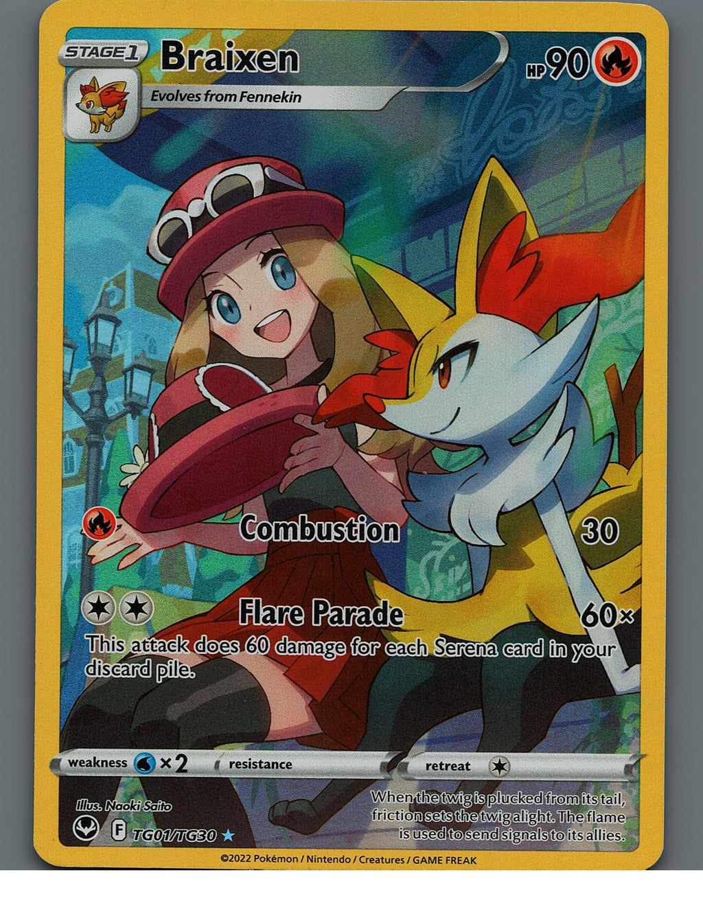 Braixen TG01/TG30 SWSH12: Silver Tempest Trainer GalleryNM