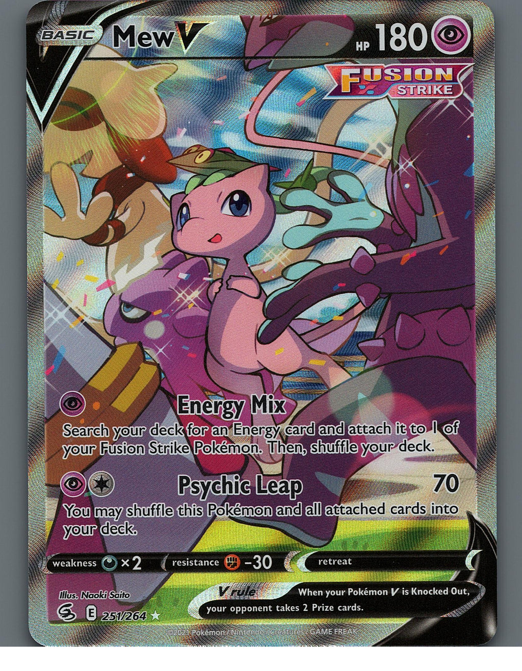 Mew V (Alternate Full Art) 251/264 SWSH08: Fusion StrikeNM
