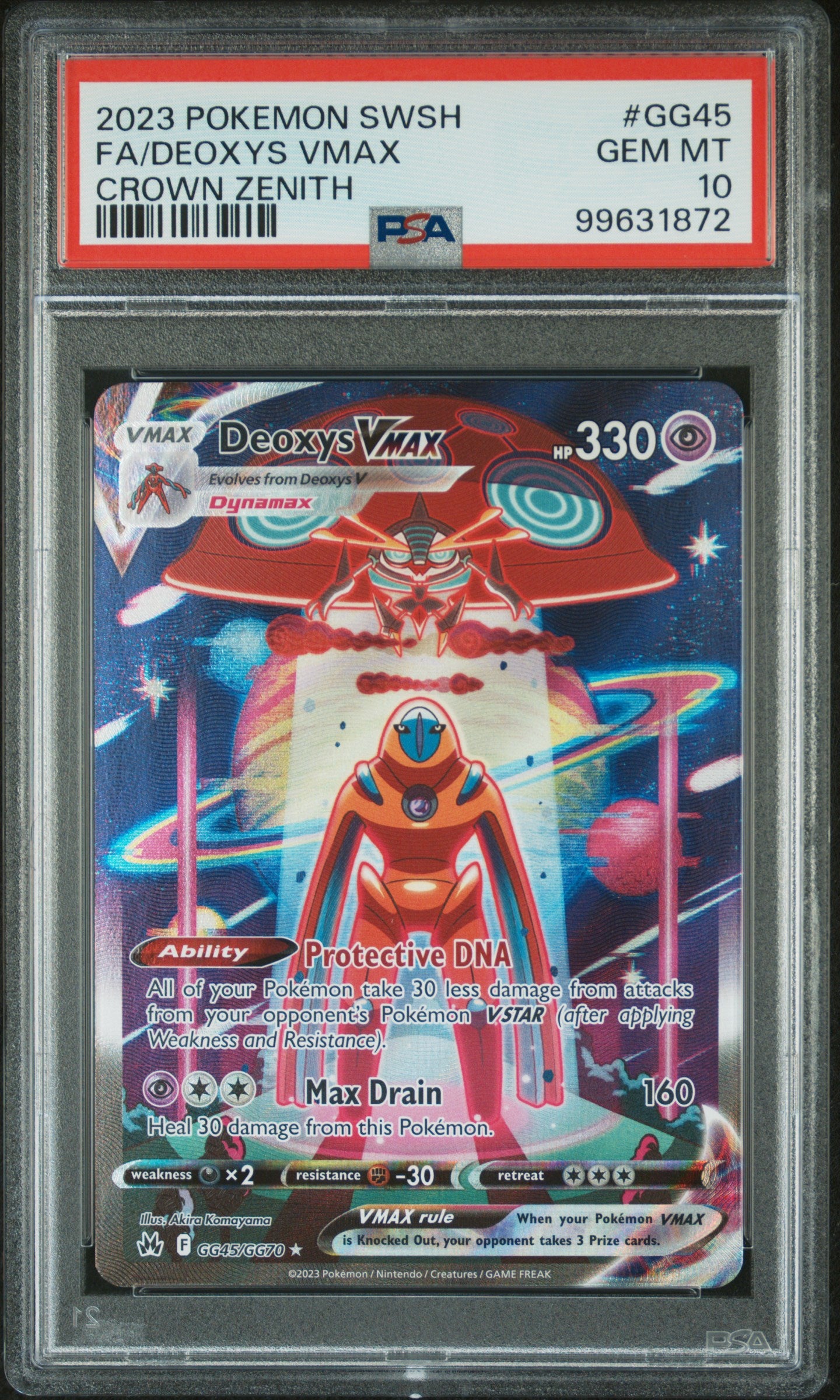 Fa/Deoxys Vmax GG45 Pokemon Sword And Shield Crown Zenith PSA 10
